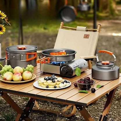 Outdoor Cooking Set Lightweight & Compact Heat-Resistant Metal