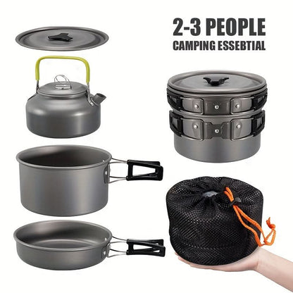 Outdoor Cooking Set Lightweight & Compact Heat-Resistant Metal