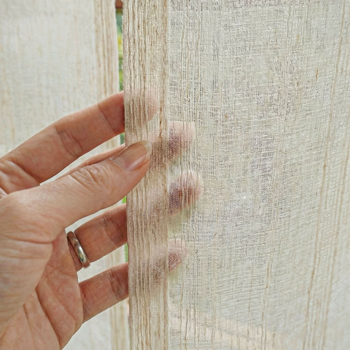 Outdoor Curtain Panels Light-Filtering Linen Look