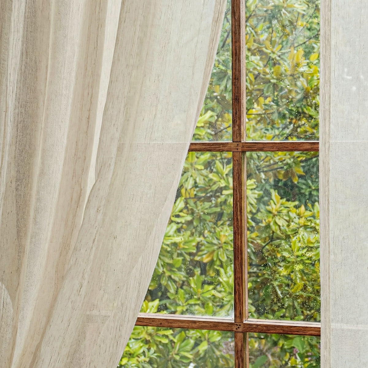 Outdoor Curtain Panels Light-Filtering Linen Look