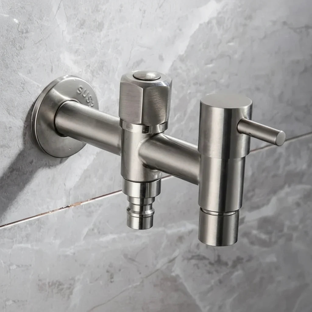 Outdoor Faucet 304 Stainless Steel Wall-Mounted Rust-Resistant