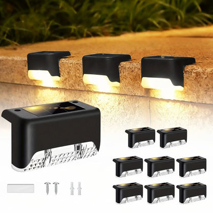 Outdoor Fence Lights Solar-Powered Waterproof Set of 8