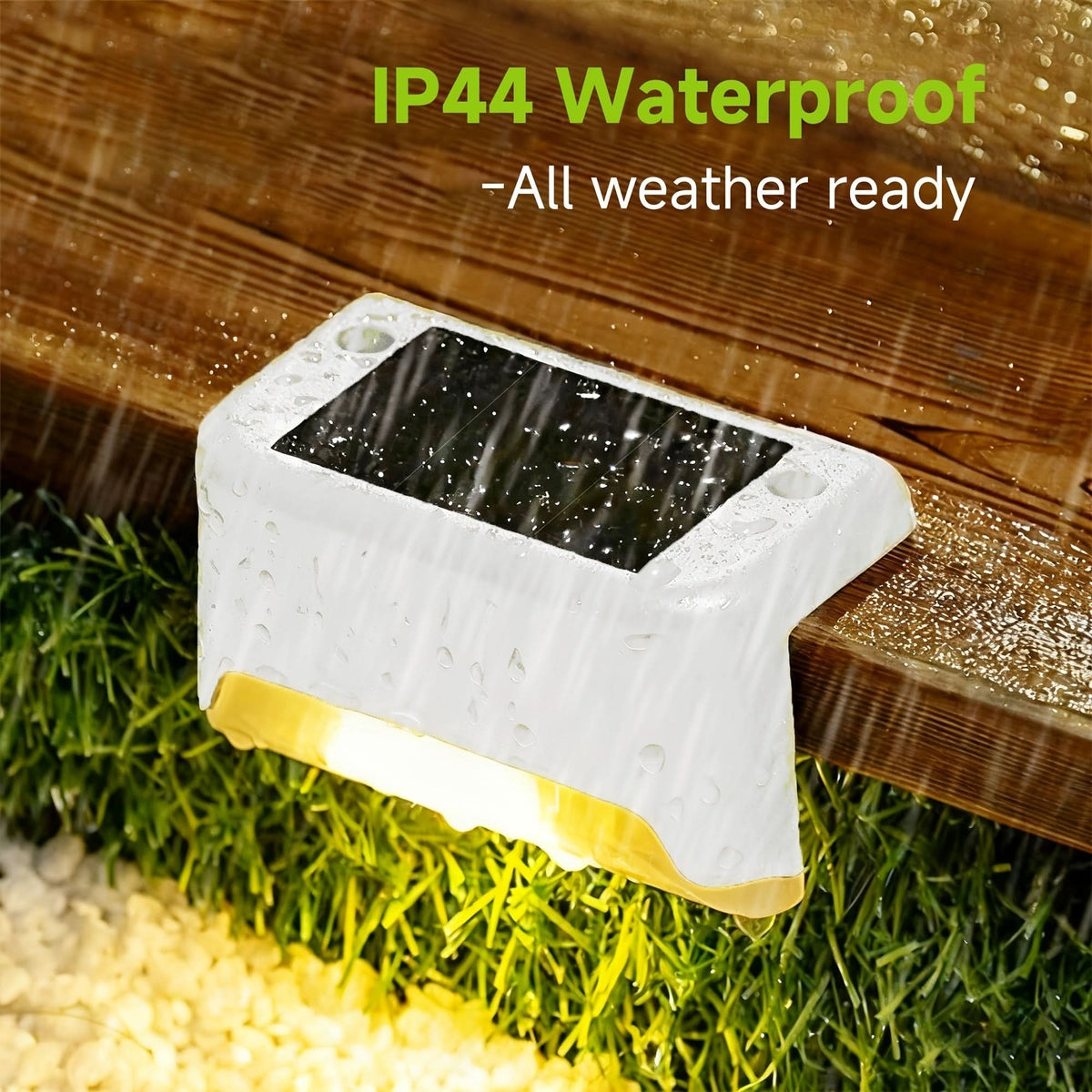 Outdoor Fence Lights Solar-Powered Waterproof Set of 8