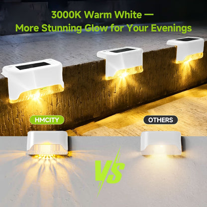 Outdoor Fence Lights Solar-Powered Waterproof Set of 8