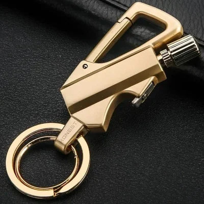 Outdoor Fire Starter Waterproof Flint Carabiner & Bottle Opener