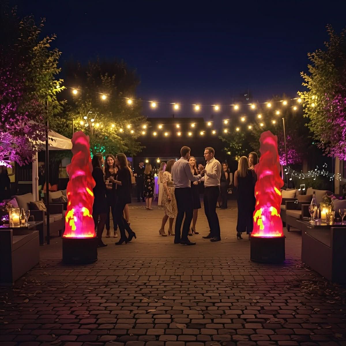 Outdoor Flame Lamp Realistic LED Rechargeable & Mains Power