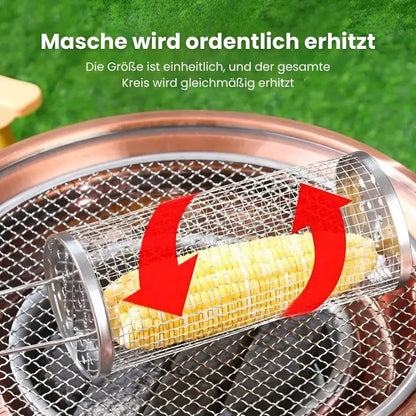 Outdoor Grill Basket Rolling Design 304 Stainless Steel