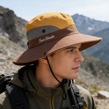 Outdoor Hat Wide Brim Breathable Mesh Adjustable Fit