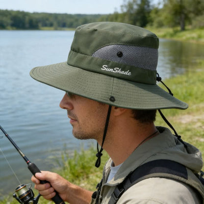 Outdoor Hat Wide Brim Breathable Mesh Adjustable Fit