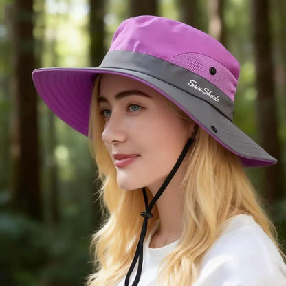 Outdoor Hat Wide Brim Breathable Mesh Adjustable Fit