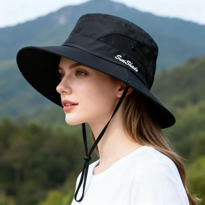 Outdoor Hat Wide Brim Breathable Mesh Adjustable Fit