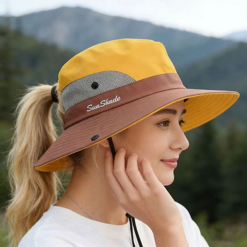 Outdoor Hat Wide Brim Breathable Mesh Adjustable Fit