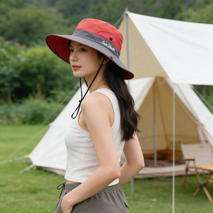 Outdoor Hat Wide Brim Breathable Mesh Adjustable Fit