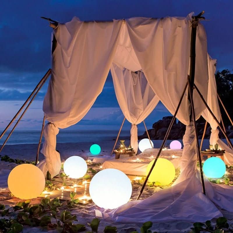 Outdoor LED Globe Light 16-Color Remote Rechargeable Waterproof