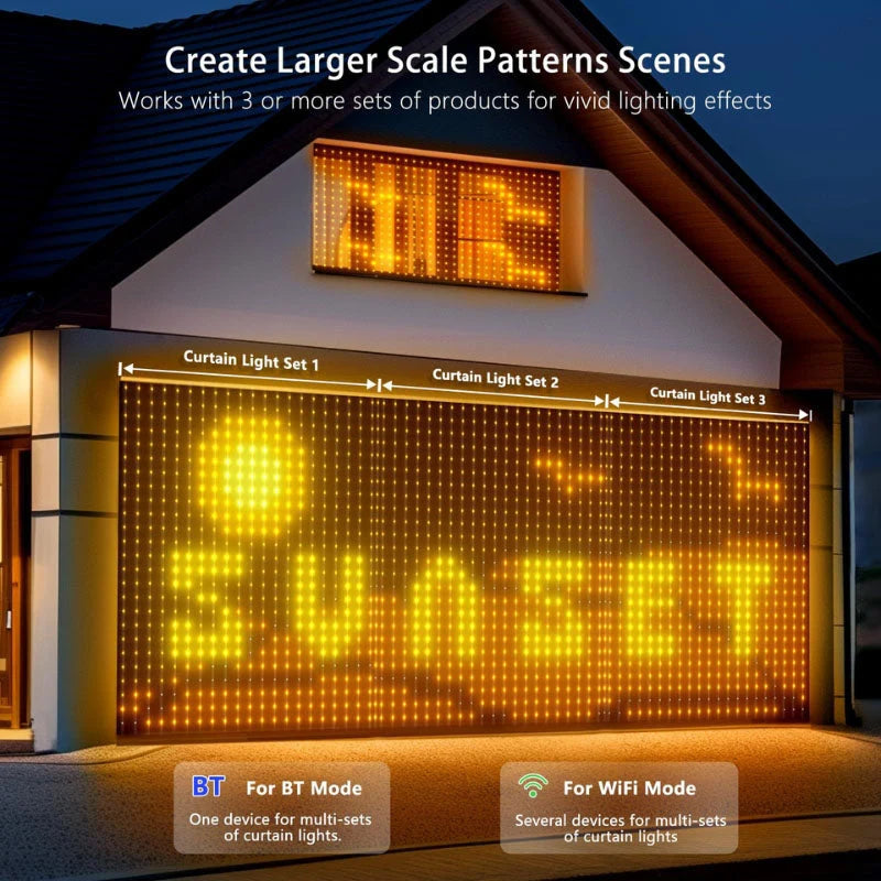 Outdoor LED Net Lights RGBIC Color-Changing Dynamic Effects