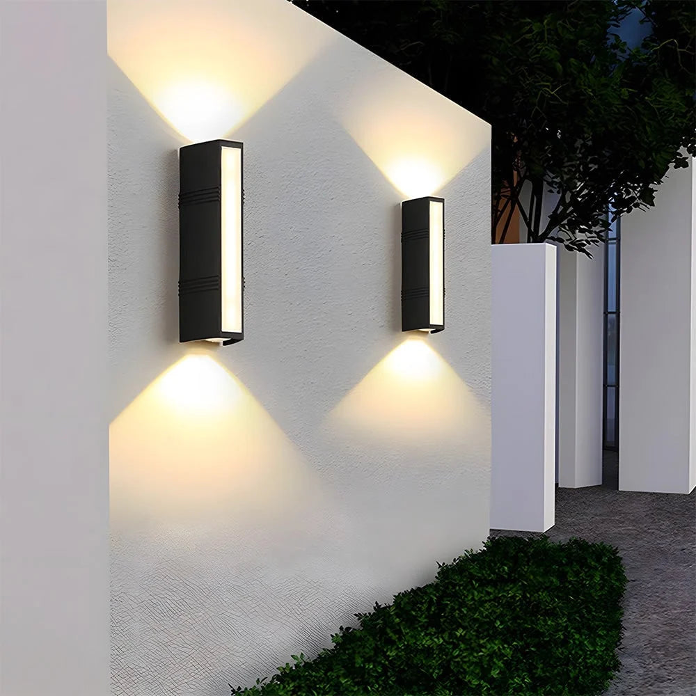 Outdoor LED Wall Sconce Up & Down Weather-Resistant Matte Black