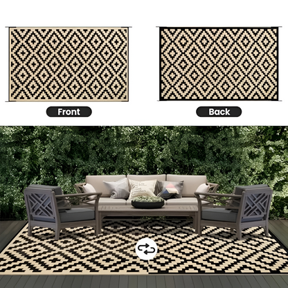 Outdoor Rug Reversible Geometric Non-Slip Water-Repellent