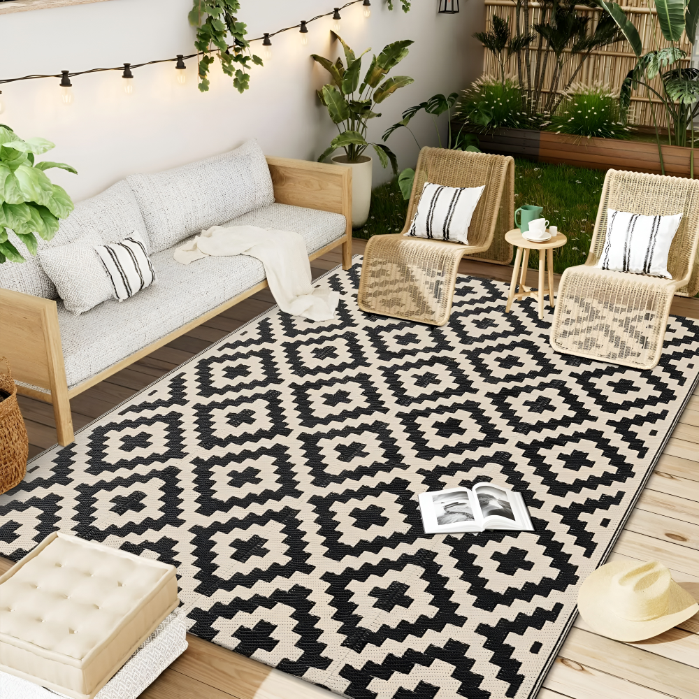 Outdoor Rug Reversible Non-Slip Water-Repellent
