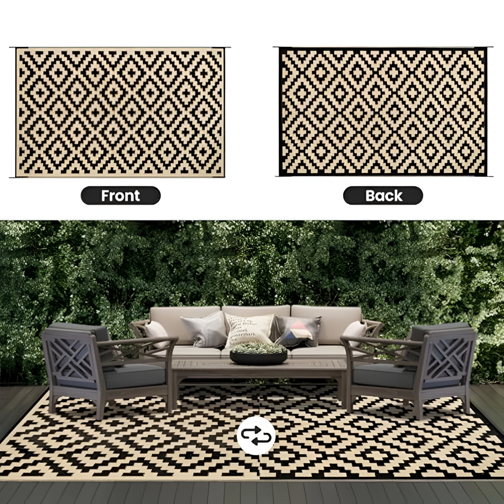 Outdoor Rug Reversible Non-Slip Water-Repellent