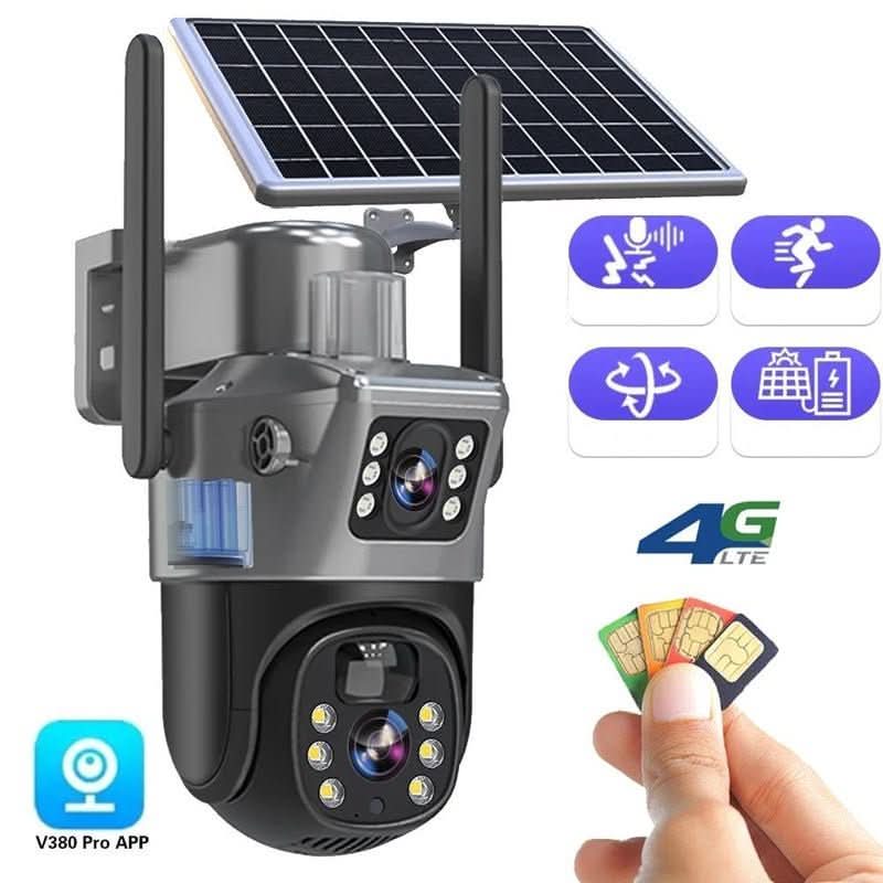 Outdoor Security Camera 4K Solar-Powered 360° View