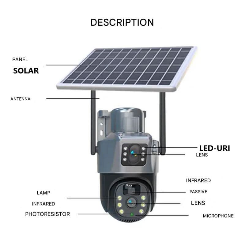 Outdoor Security Camera 4K Solar-Powered 360° View