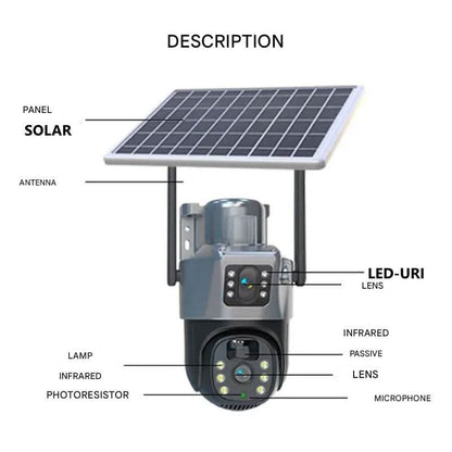 Outdoor Security Camera 4K Solar-Powered 360° View