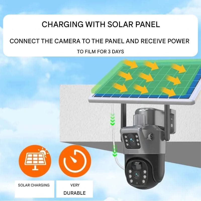 Outdoor Security Camera 4K Solar-Powered 360° View