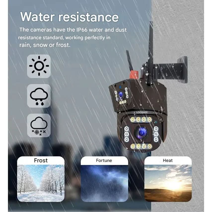 Outdoor Security Camera 4K Solar-Powered 360° View