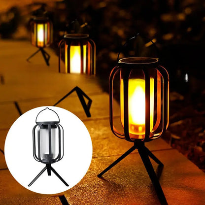 Outdoor Solar Lantern Flickering Flame USB-C & Solar Charging