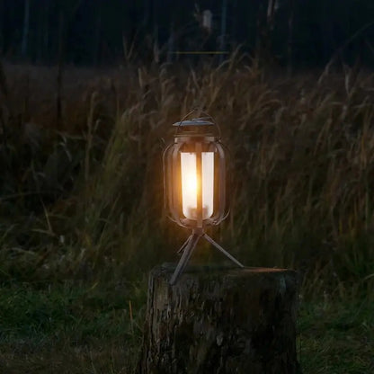 Outdoor Solar Lantern Flickering Flame USB-C & Solar Charging