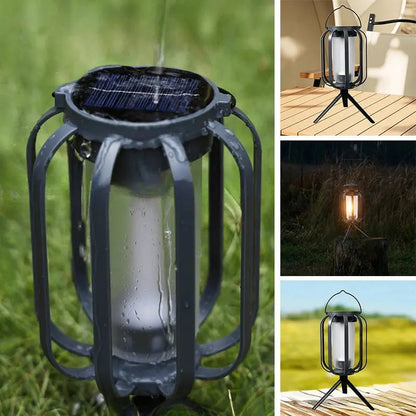 Outdoor Solar Lantern Flickering Flame USB-C & Solar Charging