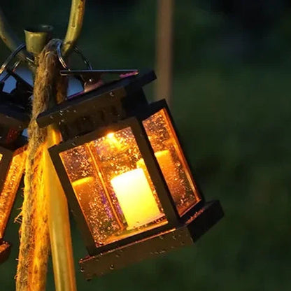 Outdoor Solar Lantern Flickering LED Weatherproof Hanging & Tabletop