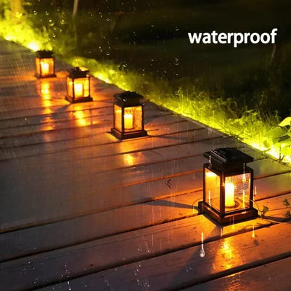 Outdoor Solar Lantern Flickering LED Weatherproof Hanging & Tabletop