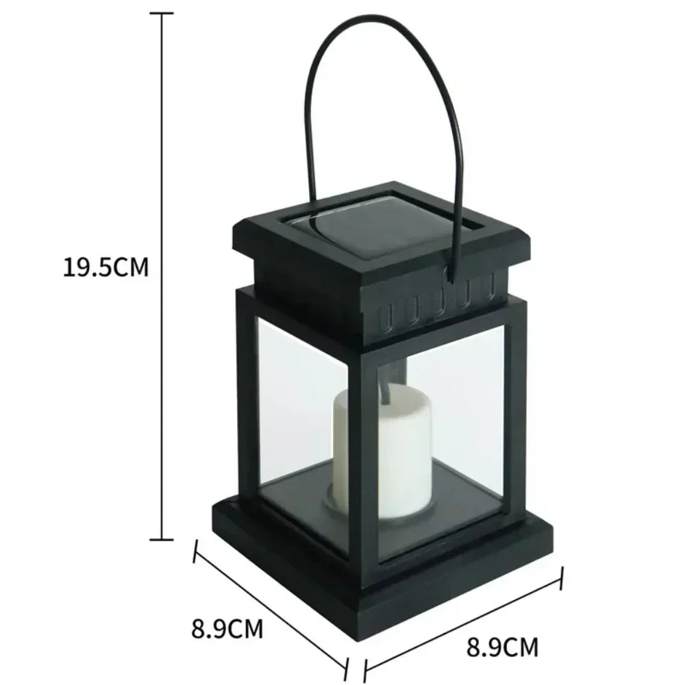 Outdoor Solar Lantern Flickering LED Weatherproof Hanging & Tabletop