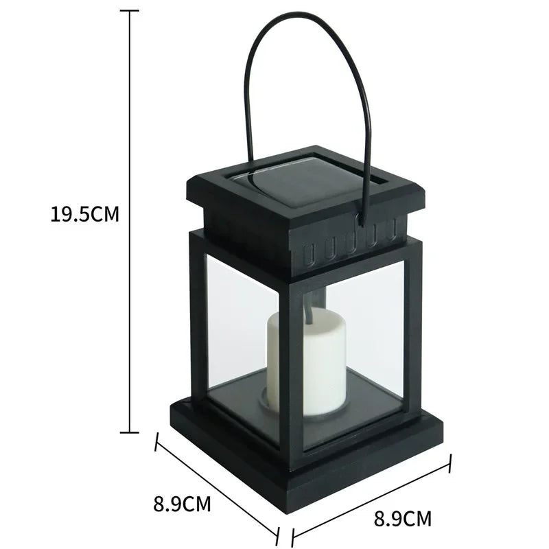 Outdoor Solar Lantern Flickering LED Weatherproof Hanging & Tabletop