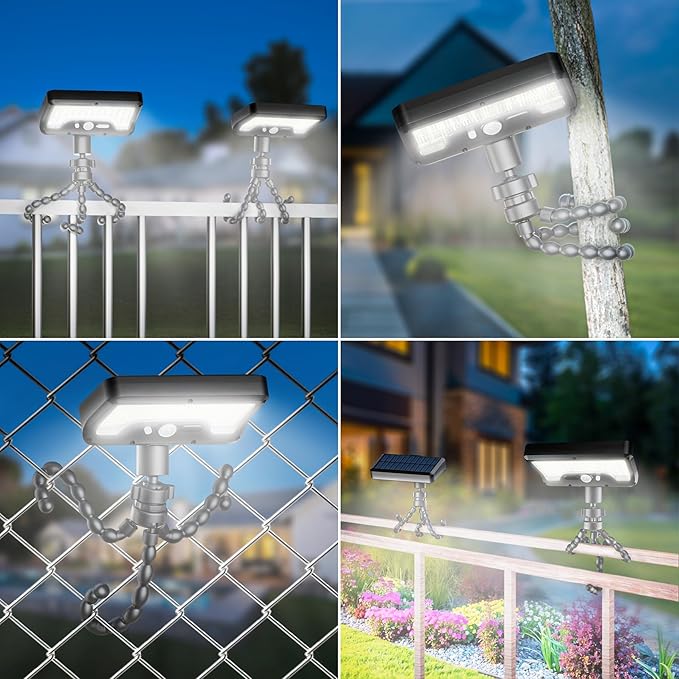 Outdoor Solar Security Light Motion-Activated Flexible Tripod