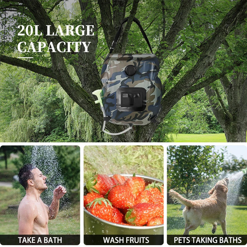 Outdoor Solar Shower 5.3 Gallon Detachable Hose
