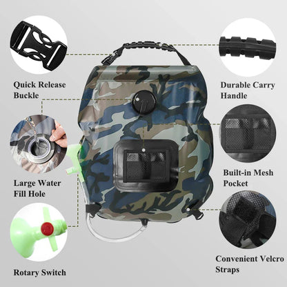 Outdoor Solar Shower 5.3 Gallon Detachable Hose