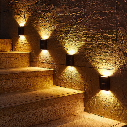 Outdoor Solar Wall Light Warm Up & Down Set of 4