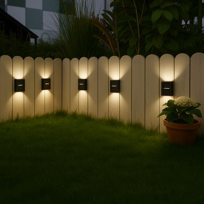 Outdoor Solar Wall Light Warm Up & Down Set of 4