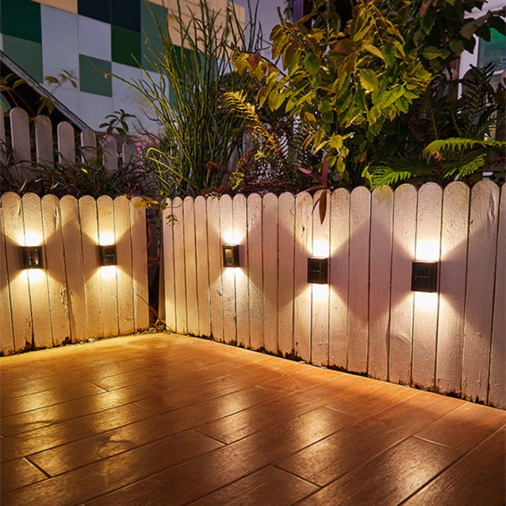 Outdoor Solar Wall Light Warm Up & Down Set of 4
