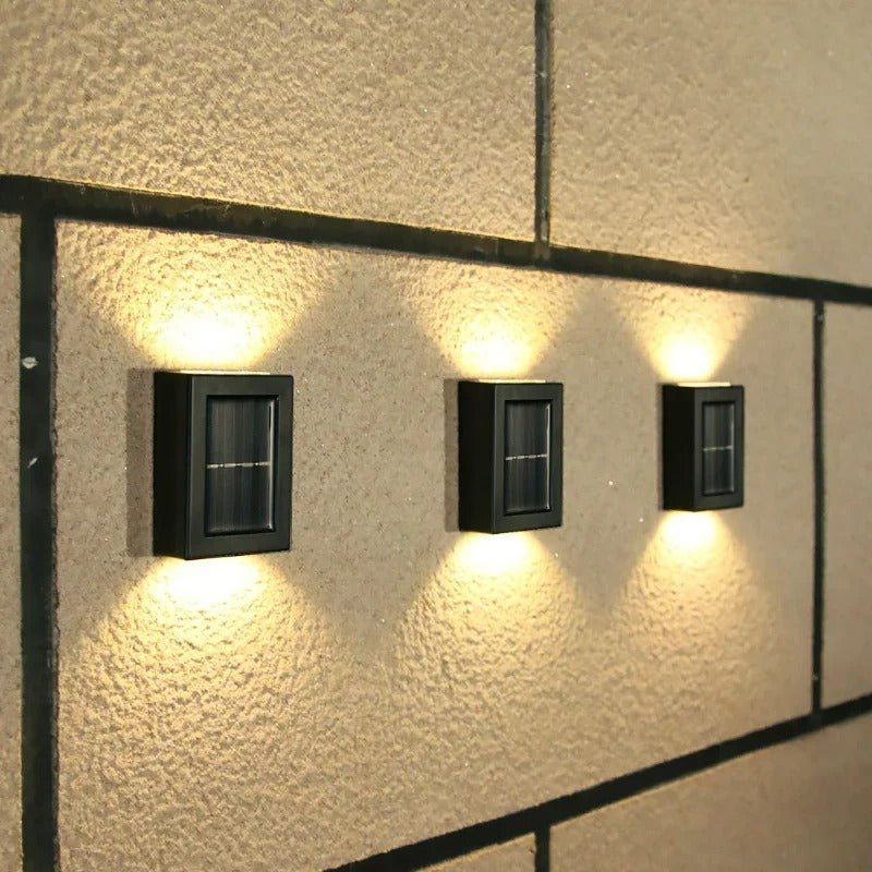 Outdoor Solar Wall Light Warm Up & Down Set of 4