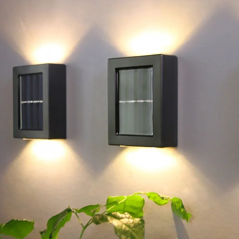 Outdoor Solar Wall Light Warm Up & Down Set of 4