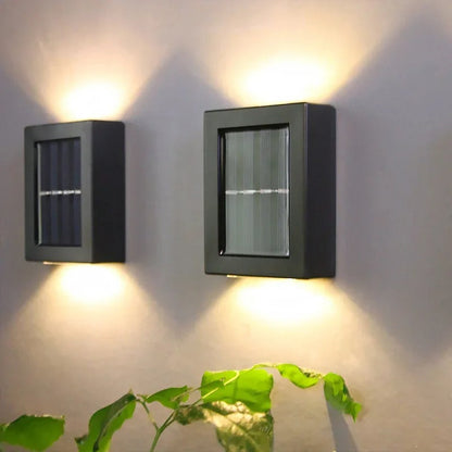 Outdoor Solar Wall Light Warm Up & Down Set of 4