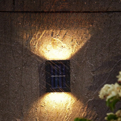 Outdoor Solar Wall Light Warm Up & Down Set of 4