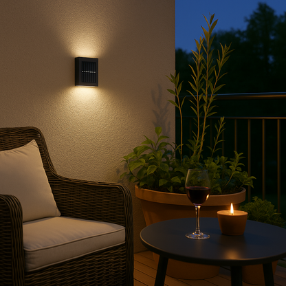 Outdoor Solar Wall Light Warm Up & Down Set of 4