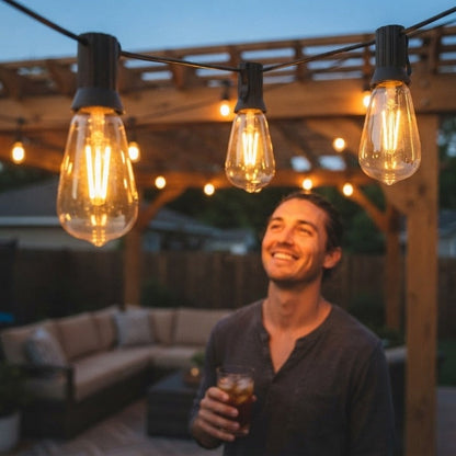 Outdoor String Lights Edison LED Shatterproof & Weatherproof