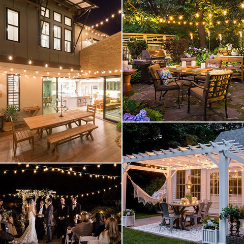 Outdoor String Lights Edison LED Shatterproof & Weatherproof