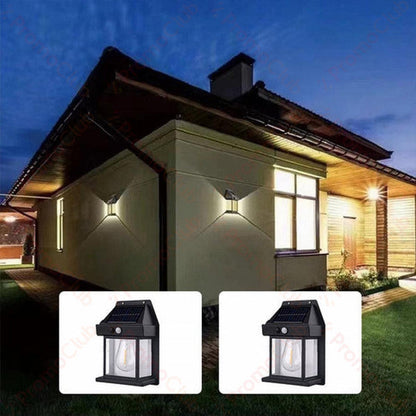 Outdoor Wall Lantern Solar Motion Sensor Set Of 2