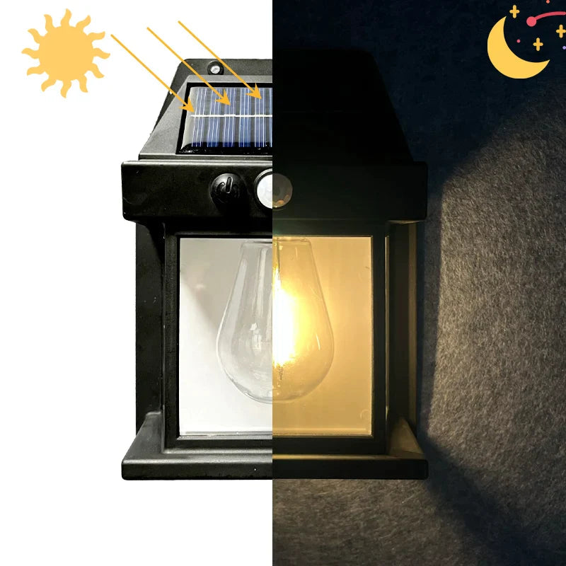 Outdoor Wall Lantern Solar Motion Sensor Set Of 2
